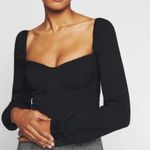 Reformation Black Long Sleeve Reign Blouse Photo 0
