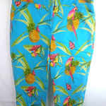 Bill Blass  14 Stretch Aloha Pineapples Jeans Capri Pants Plus Photo 0