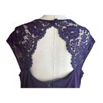 MSK Purple Illusion Keyhole Lace Faux Wrap Long Formal Gown Dress 14 Stretch NEW Photo 9