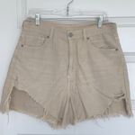 American Eagle  High Waisted Tan/ Cream jean shorts 12 Photo 0
