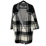 Pendleton Merino Wool Coatigan LARGE Black White Plaid Sweater Cardigan Jacket Photo 1