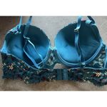 Daisy Fuentes Date Push-Up Padded Front Close Bra Teal Floral Women’s Sz 34B Photo 6