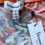 Veronica M  halter top tank orange floral crop top size medium Photo 5