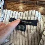 French Connection  Button Front Laich Striped RuffledTrim Midi Size Medium G0781 Photo 9