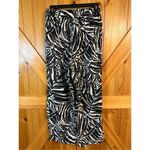 Panama Jack  Women's Wide Leg Linen Blend Cropped Pants Black/Cream Size Small (0 Photo 3