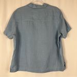 Jamaica Bay | Vintage Blue 100% Linen Casual Short Sleeve Button Shirt XL Photo 3