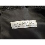 Mac Duggal 67896 Wrap Over Long Sleeve Lace Applique Black Trumpet Gown 16W NWOT Photo 6