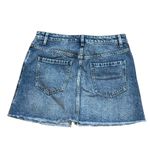 We The Free We‎ The Free People Zip It Up Mini Denim Skirt Size 29 Raw Hem Cotton Summer Photo 2