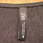 ZARA  Textured Square Neck Long Sleeve Black‎ Bodysuit Top Size Small Photo 10