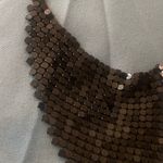 12” To 14” Bib Choker Necklace Black Mesh With White Stones 4” W X 2.5” H Photo 3