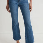 Lee Madewell Mid Rise Kick Out Crop Raw Hem Jeans Size 27 Photo 0