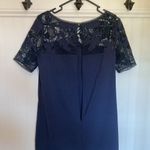 Ann Taylor  navy shift dress with lace sleeves and across top sz 6 EUC Photo 10