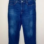 Old Navy  high rise OG loose Blue Denim Jeans women’s size 12 dark wash raw hem Photo 0