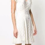 Three Floor V-neck Polka Dot Pattern Alba Dress In White Photo 8