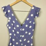 Know One Cares Jumpsuit L Polka Dot Tie Open Back V-Neck Lavender Women Photo 1