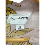 Love + Harmony Tropical Yellow Pink Short Sleeve Button Up Romper Tie Belt Small Photo 3