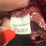 SheIn Red Floral Blouse w/Front Tie, Size M Photo 5