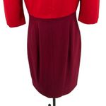 Black Halo  Colorblock Anthony Eddie Sheath Dress Red Burgundy Size 10 Photo 6