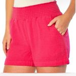 Three Dots Shorts Women's XS Hot Pink Gauze Pull On Athletic Bottoms Photo 0