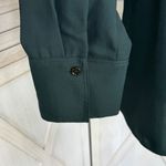 ZARA  V Neck Button Front Shirt Blouse Dark Green Small Long Sleeve Photo 5