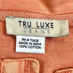 Tru Luxe Jeans Peach Long Sleeve Embroidered Top XL Orange Photo 9