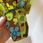 Anna Sui Vintage  Silk Button Down Shirt in Green Photo 3