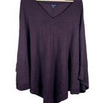 Splendid Womens Pullover Poncho Cape Sweater M/L V-Neck Purple Cashmere Blend Photo 0