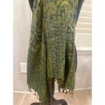 Boho Paisley Print Scarf Shawl Wrap Tassel Fringe Green Blue fall winter fairy Photo 1