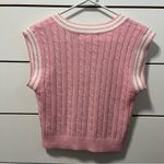 Sugar Moon Pink & White Sweater Vest Size XS Photo 2