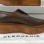 Clergerie Brooks Wooden Effect Platform Oxford Brown Leather Sz 5.5 US 36 EU NIB Photo 7