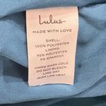 Lulus  Mini Dress Women's L Teal Blue Satin One Shoulder Ruched Sleeveless New Photo 5