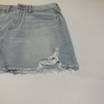 American Eagle Jean Skirt Women 6 Denim Raw Hem Distressed Short Light Wash AE # Photo 4