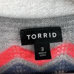 Torrid  Plus 3 3X Chevron Pointelle Knit Drape Front Cardigan Sweater Lightweight Photo 4