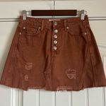 We The Free FREE PEOPLE   Denim Buttoned Mini Skirt Sz 26 Photo 2