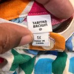 Tabitha Brown Tunic Top Cover Up Size 1X Multicolored Print‎ Button Front Pink Photo 4