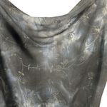 Vintage 90s Gothic Dark Grunge Moody Rose Floral Glitter Cowl Slip Dress Large Gray Photo 4