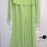 We Wore What  lime green wide leg pant suit and jacket size 4 Photo 4