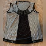 Black and white sleeveless shell blouse Black Size XL Photo 1