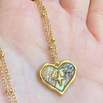 Handmade gold tone stainless steel heart sparkle shell necklace🐚⭐️🌀 Photo 3