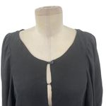 Apiece Apart  Mini Shift Dress Balloon Sleeve V-Neck Linen Tencel‎ Black Size 2 Photo 1