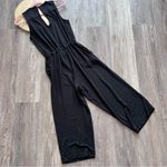 Quince‎ black French terry jumpsuit cropped Photo 8