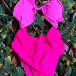 None Cut Out Pink One Piece Bathing Suit Size Small NWT Photo 0