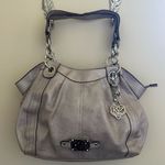 Kathy Van Zeeland  purse blush pink with metallic silver gray finish Photo 0