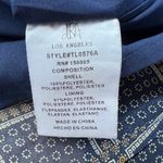 Anthropologie DRA Geometric Print V-neck Blouse Navy Blue Size XS Photo 7