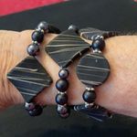 NWT Angelas Designs one of a kind Black and silver handmade bracelets Black Photo 2