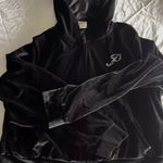 Victoria's Secret  Velour Hoodie Sweatshirt Size XL Black Full Zip Rhinestone Photo 1