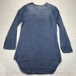 Cloth & Stone Denim Dress Bell Sleeve Lace Up Tencel Lyocell Blue Size S Photo 6