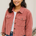 American Eagle Corduroy Trucker Shacket Jacket Coat Plaid Lining Sz. XS Photo 0