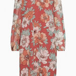 Aritzia Wilfred Molly Midi Dress Size Medium Multicolor Floral Print Long Sleeve Photo 0