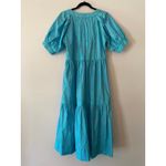 Gretchen Scott Blue Viviers Tiered Maxi Dress Short Sleeve Flowy Cotton Small Photo 6